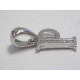 Strieborný prívesok písmeno P,zirkóniky, ródium VIS076 925/1000 0,76g