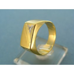 Zlatý pánsky prsteň žlté zlato s jemným zirkónom VP60539Z
