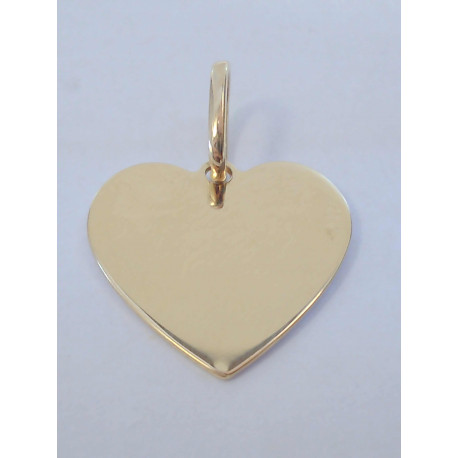 Zlatý prívesok platnička tvar srdca hladký povrch DI094Z žlté zlato 14 karátov 585/1000 0,94 g