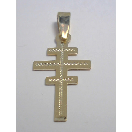 Zlatý prívesok gréckokatolícky križ žlté jemný vzor VI077Z 14 karátov 585/1000 0,77 g