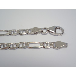 Strieborná pánska retiazka figaro ródium DRS551241 925/1000 12,41 g