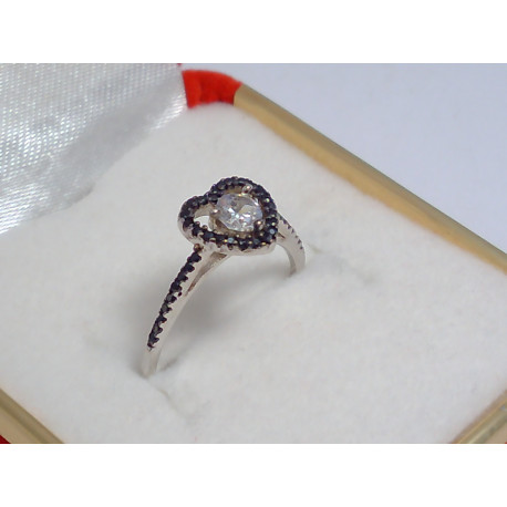 Strieborný dámsky prsteň Srdiečko so zirkónikmi DPS59178 925/1000 1,78 g