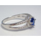 Žiarivý dámsky prsteň modrý zirkón ródium DPS60357 925/1000 3,57 g