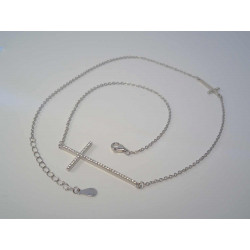 Strieborná dámska retiazka Krížik zirkóny DRS425334 925/1000 3,34g