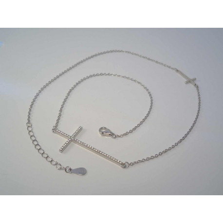 Strieborná dámska retiazka Krížik zirkóny DRS425334 925/1000 3,34g
