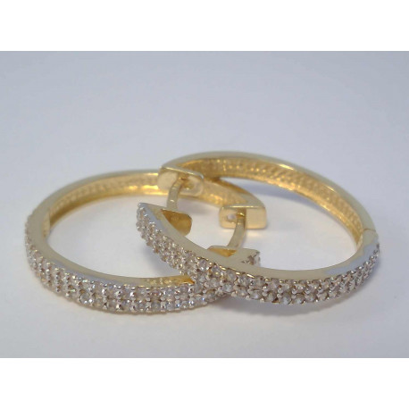 Zlaté dámske náušnice kruhy žlté zlato zirkóny DA512Z 14 karátov 585/1000 5,12g