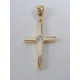 Jednoduchý dámsky zlatý prívesok krížik s kamienkom DI105Z žlté zlato 14 karátov 585/1000 1,05 g