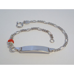 Detský ródiovaný náramok jahoda s platničkou DNS16308 925/1000 3,08 g