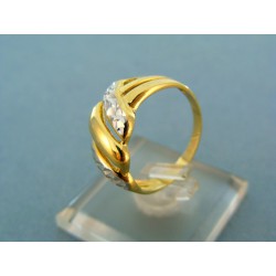 Dámsky prsteň bez kamienka žlte a biele zlato