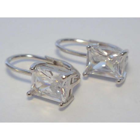 Dámske strieborné náušnice zirkóny ródium DAS236 925/1000 2,36g