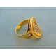 Moderný prsteň s kamienkami žlté zlato