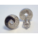Dámske šrubovacie okrúhle naušnice ródium onyx zirkóny DAS196 925/1000 1,96 g