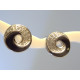 Dámske šrubovacie okrúhle naušnice ródium onyx zirkóny DAS196 925/1000 1,96 g