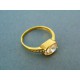 Klasický prsteň s veľkým zirkónom v žltom zlate