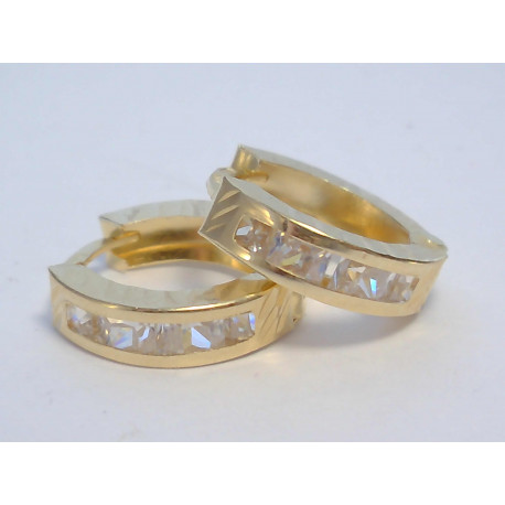 Zlaté dámske náušnice žlté zlato zirkóny VA130Z 585/1000 14 karátov 1,30g