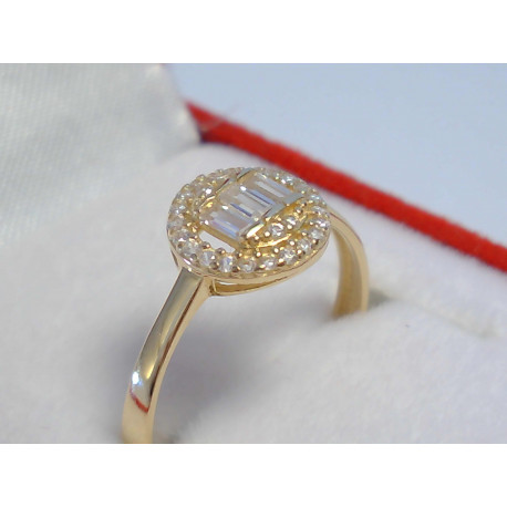 Žiarivý dámsky zlatý prsteň žlté zlato kamienky VP54124Z 14 karátov 585/1000 1,24 g