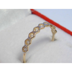Zlatý dámsky prsteň žltobiele zlato kamienky VP55081V 14 karátov 585/1000 0,81 g