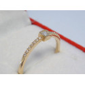 Jednoduchý dámsky zlatý prsteň žlté zlato číre zirkóny  VP56125Z 14 karátov 585/1000 1,25 g