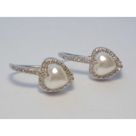 Strieborné dámske náušnice zirkóny, perly DAS246 925/1000 2,46g
