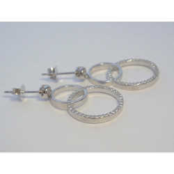 Ródiované dámske visiace naušnice s kamienkami Ródium VAS324 925/1000 3,24 g