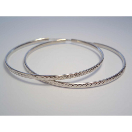 Strieborné dámske náušnice kruhy ródium VAS653 925/1000 6,53g