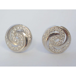 Strieborné dámske šrubovacie naušnice s kamienkami ródium VAS229 925/1000 2,29 g