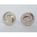 Strieborné dámske šrubovacie naušnice s kamienkami ródium VAS229 925/1000 2,29 g