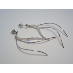 Zaujímavé strieborné dámske náušnice zirkóny ródium VAS355 925/1000 3,55g