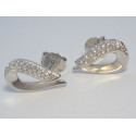 Strieborné dámske napichovacie naušnice ródium kamienky VAS136 925/1000 1,36 g