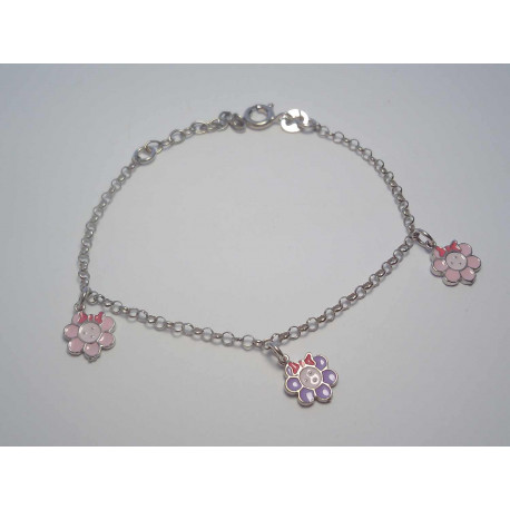 Strieborný detský náramok s príveskami ródium VNS14242 925/1000 2,42g