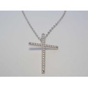 Strieborná dámska retiazka s krížikom, zirkóny, ródium VRS42299 925/1000 2,99g