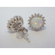 Strieborné dámske napichovacie náušnice biely opál DAS267 925/1000 2,67g