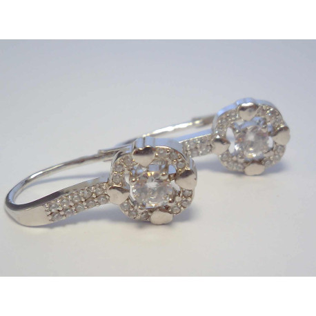 Strieborné dámske náušnice so zirkónmi, ródium DAS326 925/1000 3,26g