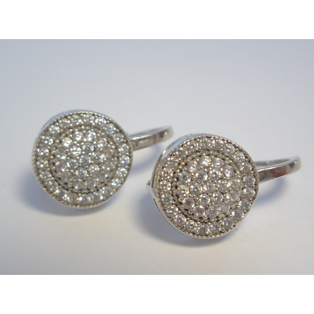 Strieborné dámske naušnice s kamienkami ródium DAS241 925/1000 2,41 g