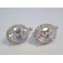 Strieborné dámske náušnice zirkóny, ródium VAS448 925/1000 4,48g