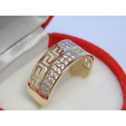 Dámsky zlatý prsteň grécky vzor kamienky VP53264Z žlté zlato 14 karátov 585/1000 2,64 g