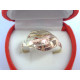 Dvojfarebný dámsky zlatý prsteň jemný vzor VP60243V 14 karátov 585/1000 2,43 g