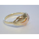Dvojfarebný dámsky zlatý prsteň jemný vzor VP60243V 14 karátov 585/1000 2,43 g