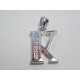 Strieborný prívesok písmeno K zirkóny, ródium VIS144 925/1000 1,44g