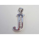Strieborný prívesok písmeno J zirkóny, ródium VIS114 925/1000 1,14g