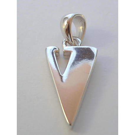 Strieborný ródiovaný prívesok písmenko V  VIS117 925/1000 1,17 g