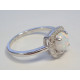 Ródiovaný strieborný dámsky prsteň biely opál kamienky VPS57284 925/1000