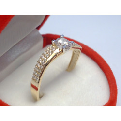 Dámsky snubný prsteň žlté zlato zirkóny VP60199Z 14 karátov 585/1000 1,99 g