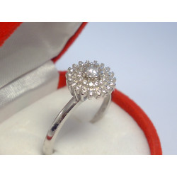 Žiarivý dámsky strieborný prsteň kamienky zirkóna ródium DPS56260 925/1000 2,60 g