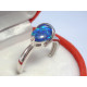 Strieborný dámsky prsteň s modrým opálom ródium DPS52242 925/1000 2,42 g
