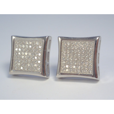 Dámske strieborné napichovacie naušnice s kamienkami ródium VAS460 925/1000 4,60 g