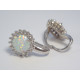 Strieborné dámske opálové naušnice ródium zirkóniky VAS506 925/1000 925/1000 5,06 g
