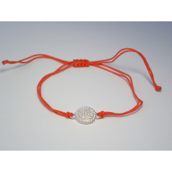 Dámsky strieborný náramok  červená šnúrka VNS128 925/1000 1,28 g