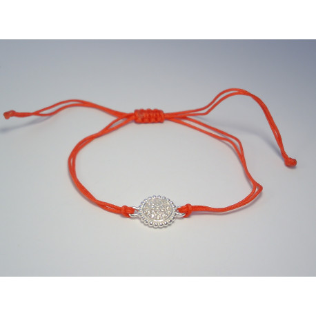 Dámsky strieborný náramok  červená šnúrka VNS128 925/1000 1,28 g