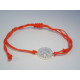 Strieborný dámsky náramok červená šnúrka s kvietočkom zirkóniky VNS129 925/1000 1,29 g